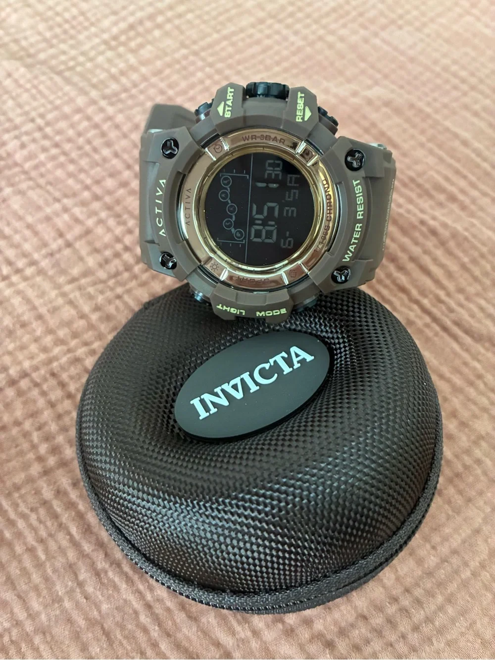 Invicta Digital Sport Watch - Brown and Gold Accents